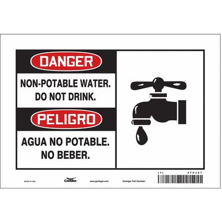 CONDOR USA INC 470J27 SAFETY SIGN,7 INX10 IN,VINYL