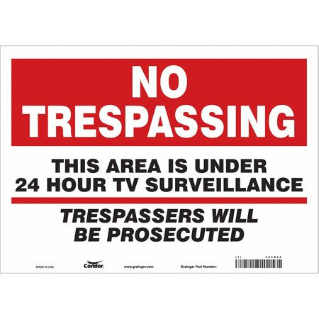 CONDOR USA INC 453N64 SECURITY SIGN 10 H 14 W VINYL