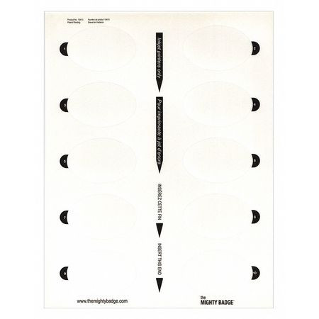MIGHTY BADGE 901858 INSERT OVAL BLANK LEGEND PK5