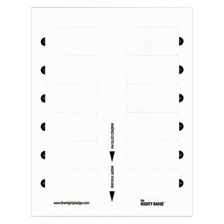 MIGHTY BADGE 901856 INSERT 1-1/2 X 2-3/4 BLANK LEGEND PK5