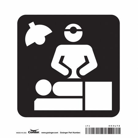 CONDOR USA INC 453L72 HOSPITAL SIGN 8 H X 8 W 0.004 THICK