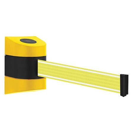 TENSABARRIER 897-25-S-35-Y5-NV-C RETRACTABLE BELT BARRIER YLLW/WHT BELT
