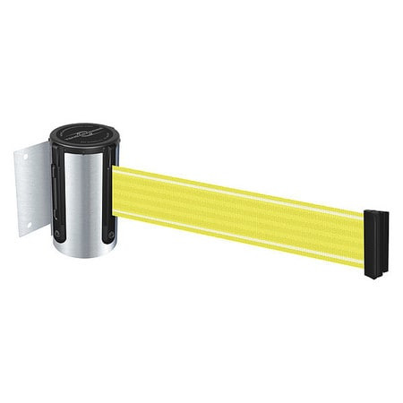 TENSABARRIER 896-STD-1S-STD-Y5-NV-C RETRACTABLE BELT BARRIER YLLW/WHT BELT