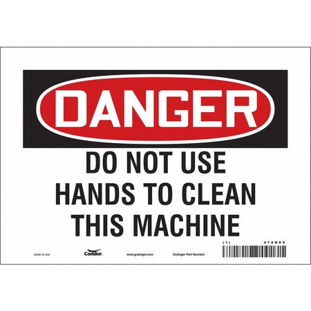 CONDOR USA INC 478N89 SAFETY SIGN,7 IN X 10 IN,VINYL