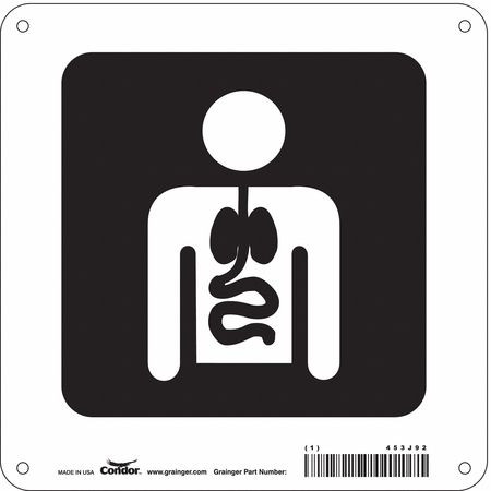 CONDOR USA INC 453J92 HOSPITAL SIGN 8 H X 8 W 0.032 THICK