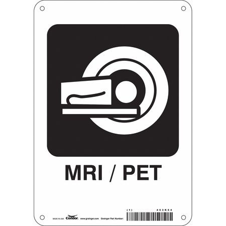 CONDOR USA INC 453K54 HOSPITAL SIGN 10 H X 7 W 0.055 THICK