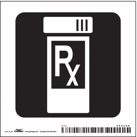 CONDOR USA INC 453L29 HOSPITAL SIGN 4 H X 4 W 0.004 THICK