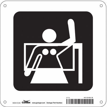 CONDOR USA INC 453K22 HOSPITAL SIGN 8 H X 8 W 0.055 THICK