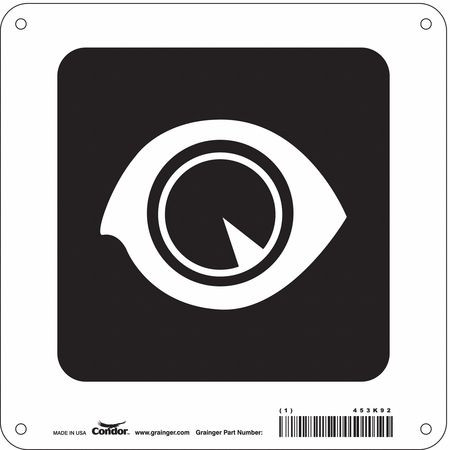 CONDOR USA INC 453K92 HOSPITAL SIGN 8 H X 8 W 0.055 THICK