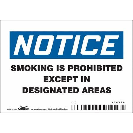 CONDOR USA INC 474V96 SAFETY SIGN 5 W 3-1/2 H 0.004 THICK