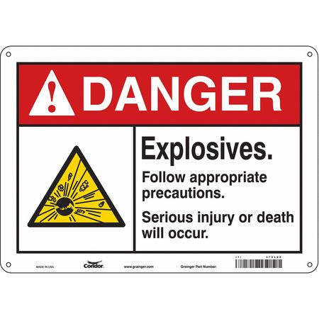 CONDOR USA INC 470L84 SAFETY SIGN,10 IN X 14 IN,ALUMINUM