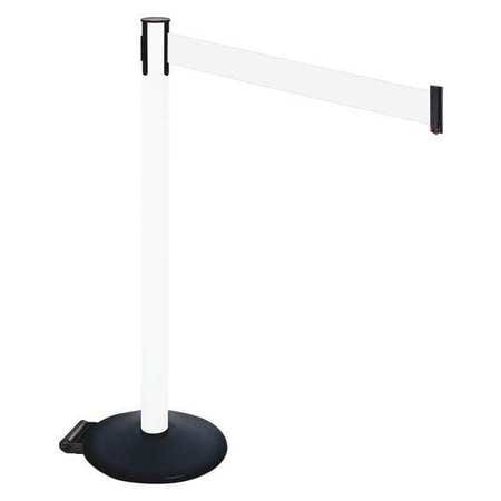 RETRACTA-BELT 335PWH-WH BARRIER POST PVC POST BLACK WHITE BELT