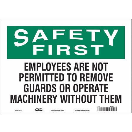 CONDOR USA INC 478V74 SAFETY SIGN 14 W 10 H 0.004 THICKNESS