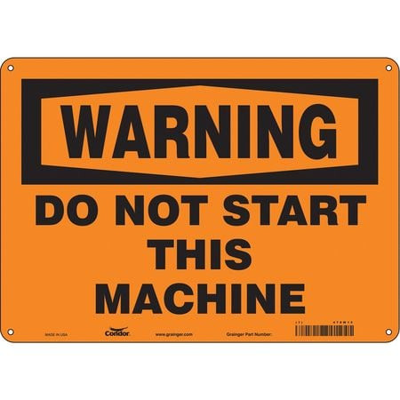 CONDOR USA INC 478W15 SAFETY SIGN 14 W 10 H 0.032 THICKNESS