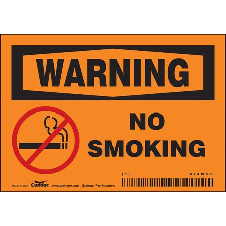 CONDOR USA INC 474W58 SAFETY SIGN 5 W 3-1/2 H 0.004 THICK