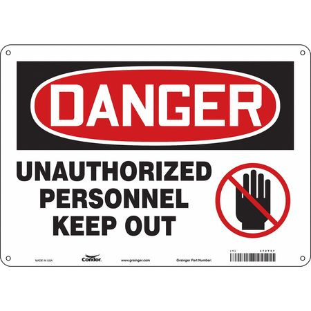 CONDOR USA INC 472T57 SAFETY SIGN 14 W 10 H 0.055 THICKNESS