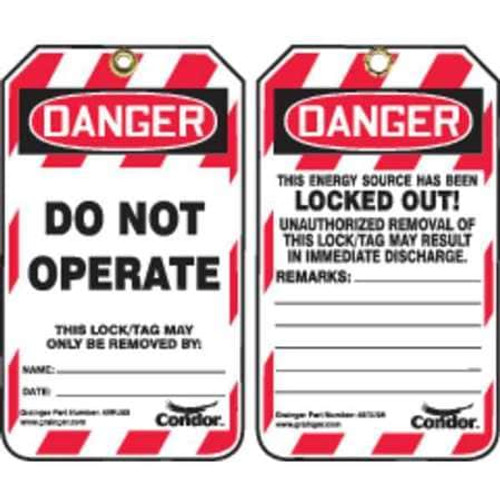CONDOR USA INC 48RU08 LOCKOUT TAG 3-1/4 IN W PK25