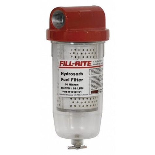 FILL-RITE F1810HC1 CLEAR BOWL FILTER 4-1/2 IN L 50 PSI