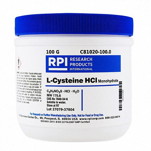RPI C81020-100.0 L-CYSTEINE HCL MONOHYDRATE 100G