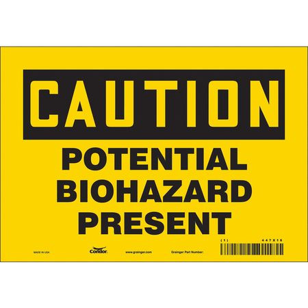 CONDOR USA INC 447X16 BIOHAZARD SIGN 10 W 7 H 0.004 THICK