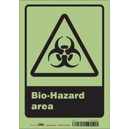 CONDOR USA INC 447V57 BIOHAZARD SIGN 7 W 10 H 0.010 THICK