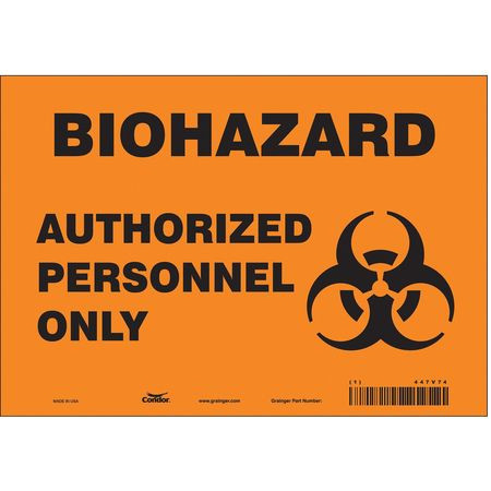 CONDOR USA INC 447V74 BIOHAZARD SIGN 10 W 7 H 0.004 THICK