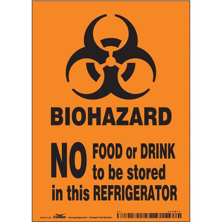 CONDOR USA INC 447W17 BIOHAZARD SIGN 5 W 7 H 0.004 THICK