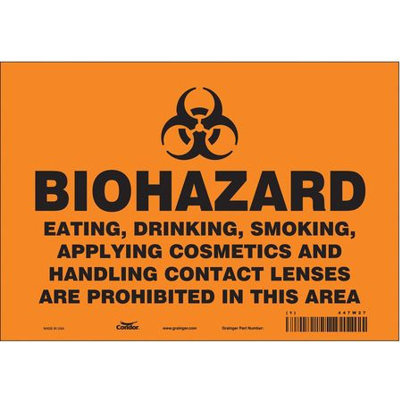CONDOR USA INC 447W27 BIOHAZARD SIGN 10 W 7 H 0.004 THICK