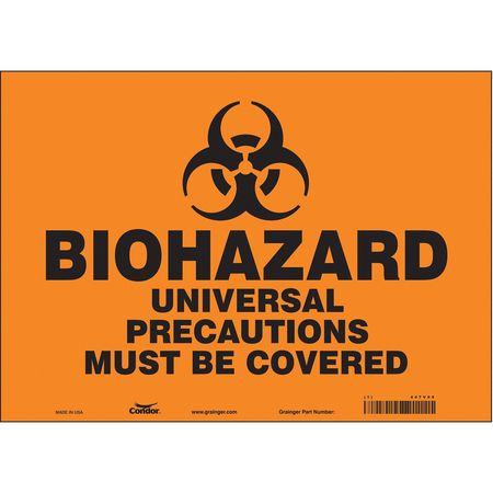 CONDOR USA INC 447V99 BIOHAZARD SIGN 14 W 10 H 0.004 THICK