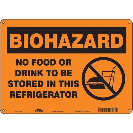 CONDOR USA INC 447W08 BIOHAZARD SIGN 14 W 10 H 0.032 THICK
