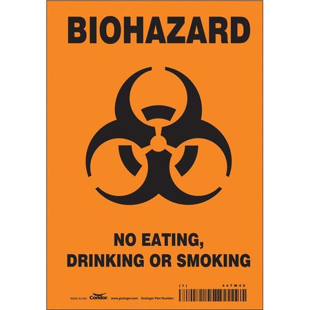 CONDOR USA INC 447W40 BIOHAZARD SIGN 7 W 10 H 0.004 THICK