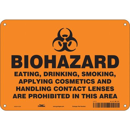 CONDOR USA INC 447W25 BIOHAZARD SIGN 10 W 7 H 0.055 THICK