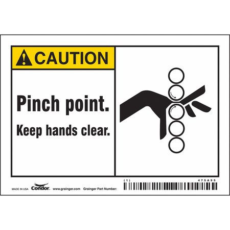 CONDOR USA INC 475A95 SAFETY SIGN 5 W 3-1/2 H 0.004 THICK