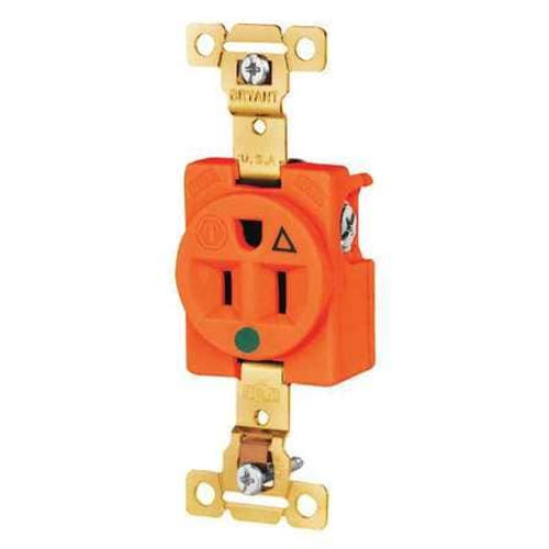 BRYANT 8210IG RECEPTACLE ORNG 15A 125VAC SINGLE OUTLET BRYANT 8210IG RECEPTACLE ORNG 15A 125VAC SINGLE OUTLET