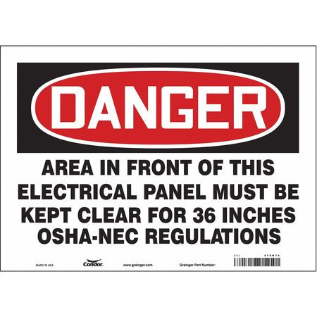 CONDOR USA INC 475N74 SAFETY SIGN 14 W 10 H 0.004 THICKNESS