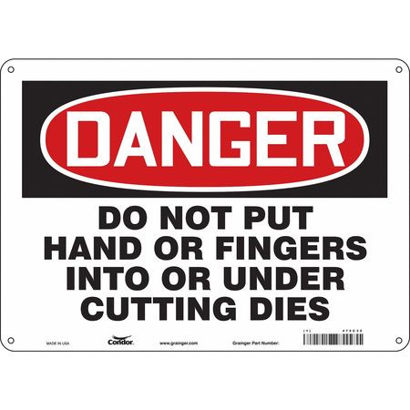 CONDOR USA INC 475C30 SAFETY SIGN,10 IN X 14 IN,ALUMINUM