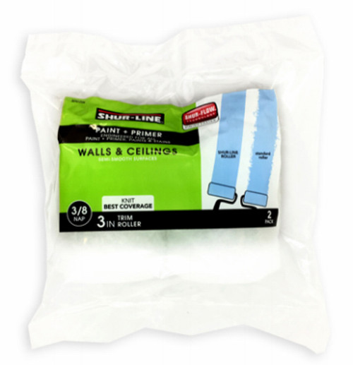 SHURLINE 2007312 PAINT ROLLER COVER 3 IN.L 3/8IN. NAP PK2