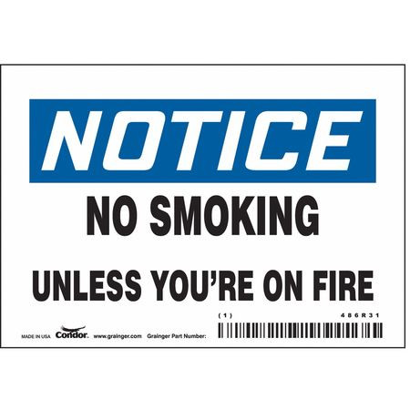 CONDOR USA INC 486R31 SAFETY SIGN 5 W 3-1/2 H 0.004 THICKNESS