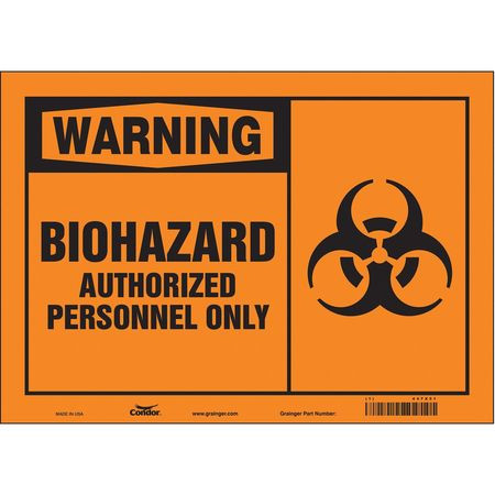 CONDOR USA INC 447X51 BIOHAZARD SIGN 14 W 10 H 0.004 THICK