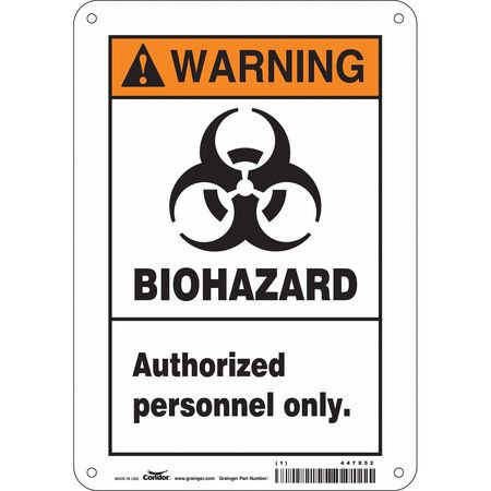 CONDOR USA INC 447X52 BIOHAZARD SIGN 7 W 10 H 0.032 THICK
