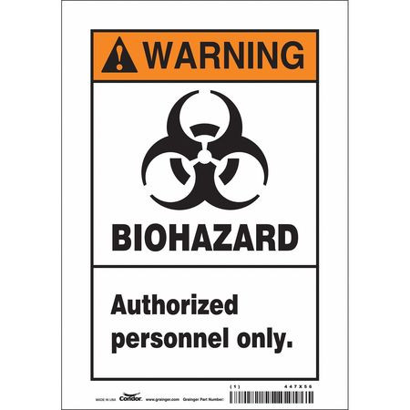 CONDOR USA INC 447X56 BIOHAZARD SIGN 7 W 10 H 0.004 THICK