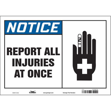 CONDOR USA INC 475G76 SAFETY SIGN,10 IN X 14 IN,VINYL