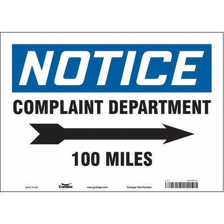 CONDOR USA INC 486R14 SAFETY SIGN 14 W 10 H 0.004 THICKNESS