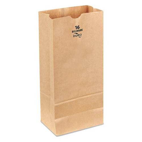 DURO BAG MFG CO 71016 GROCERY BAG BRN 16 L 7-3/4 W PK400