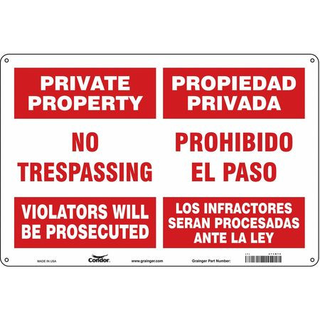 CONDOR USA INC 473M79 SAFETY SIGN 18 W 12 H 0.055 THICKNESS