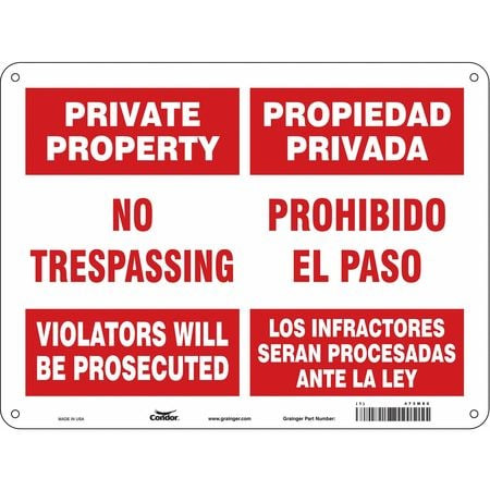 CONDOR USA INC 473M80 SAFETY SIGN 24 W 18 H 0.055 THICKNESS