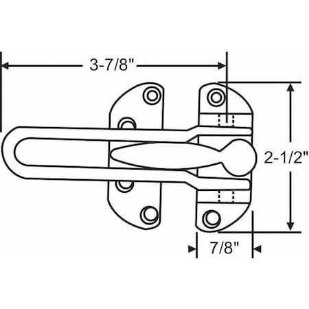 GRAINGER GLOBAL SOURCING 16-225C SECURITY DOOR GUARD,CHROME,1-15/32" H