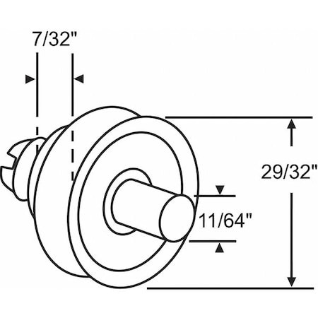GRAINGER GLOBAL SOURCING 45-98 DRAWER ROLLER/AXLE,1/4" H