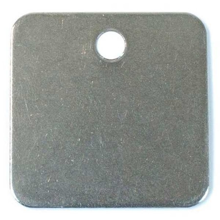 GRAINGER GLOBAL SOURCING 913S BLANK TAG,SS,1IN H,1IN W,SILVER,PK100