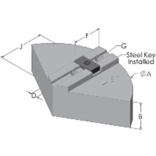 ABBOTT ALUMINUM MTG6MDP LATHE JAW M8 ALUMINUM